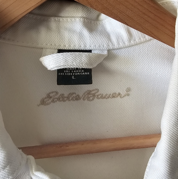 White Eddie Bauer Jean Jacket - Picture 2 of 4